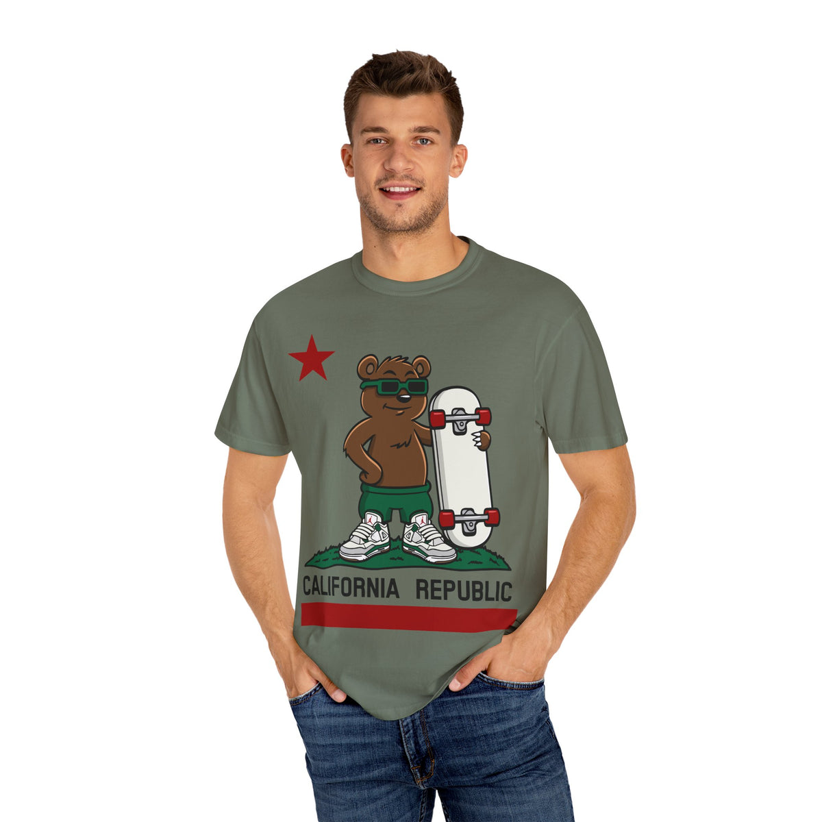 California Skateboard Bear Shirt - Cool Skater Tee for CA Fans