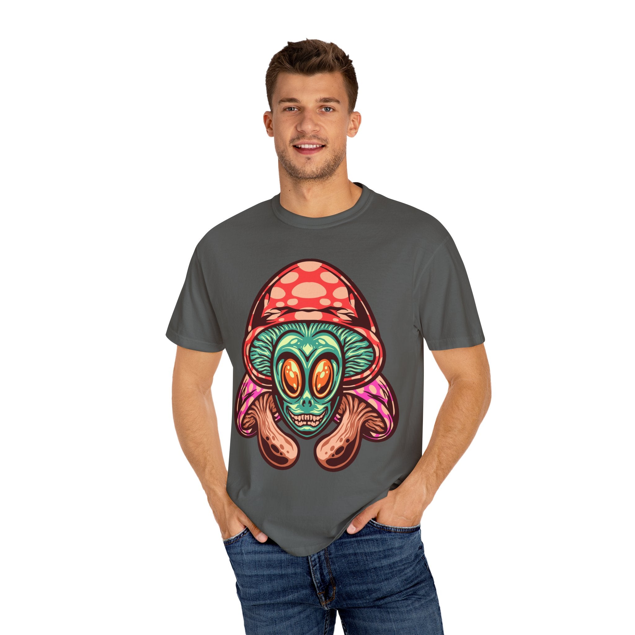 Psychedelic Graphic Tee - Trippy Mushroom Tee - Alien Art Gift - Sinful Threads
