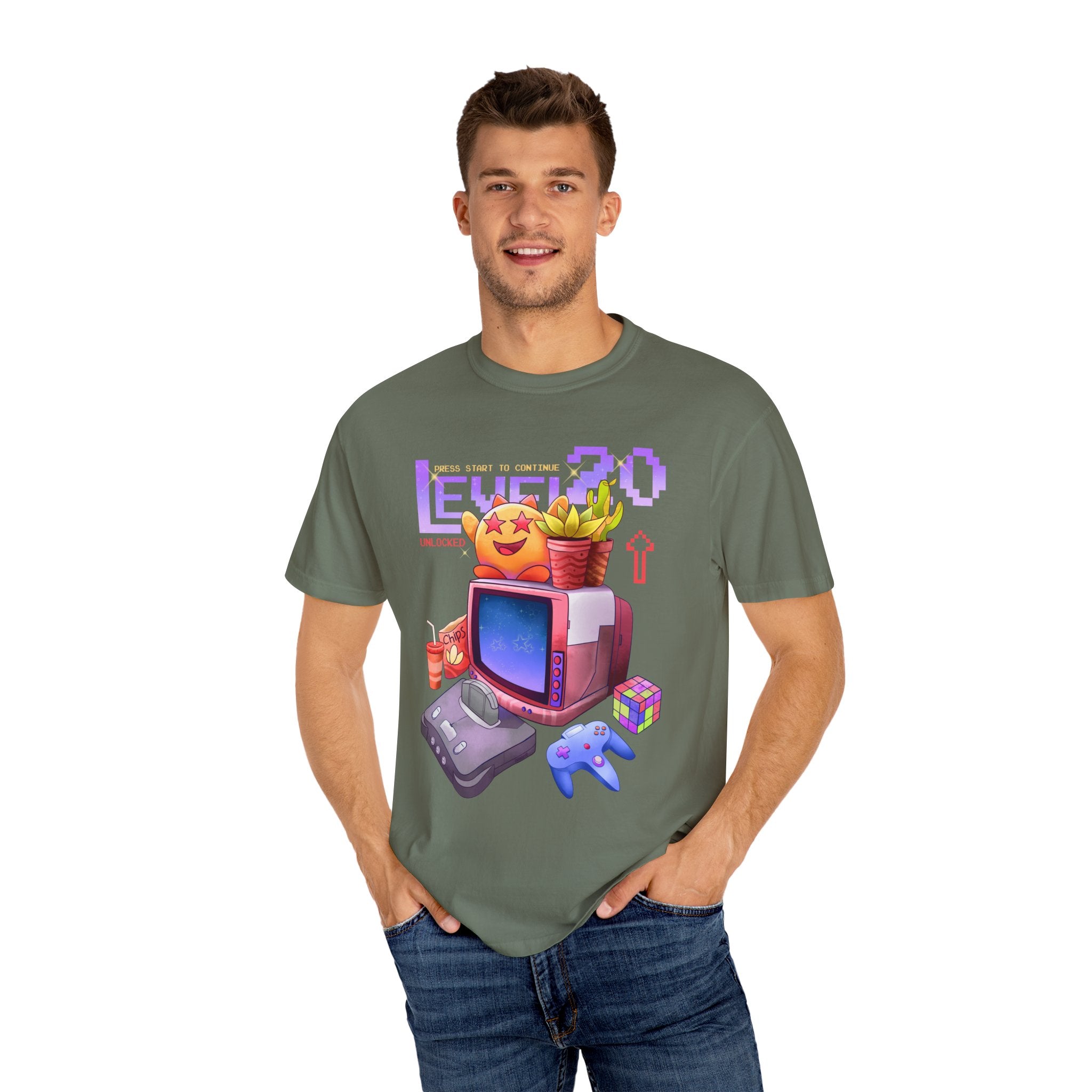 Retro Gaming Tee - Level 20 Pixel - 90s Birthday Gift - Sinful Threads