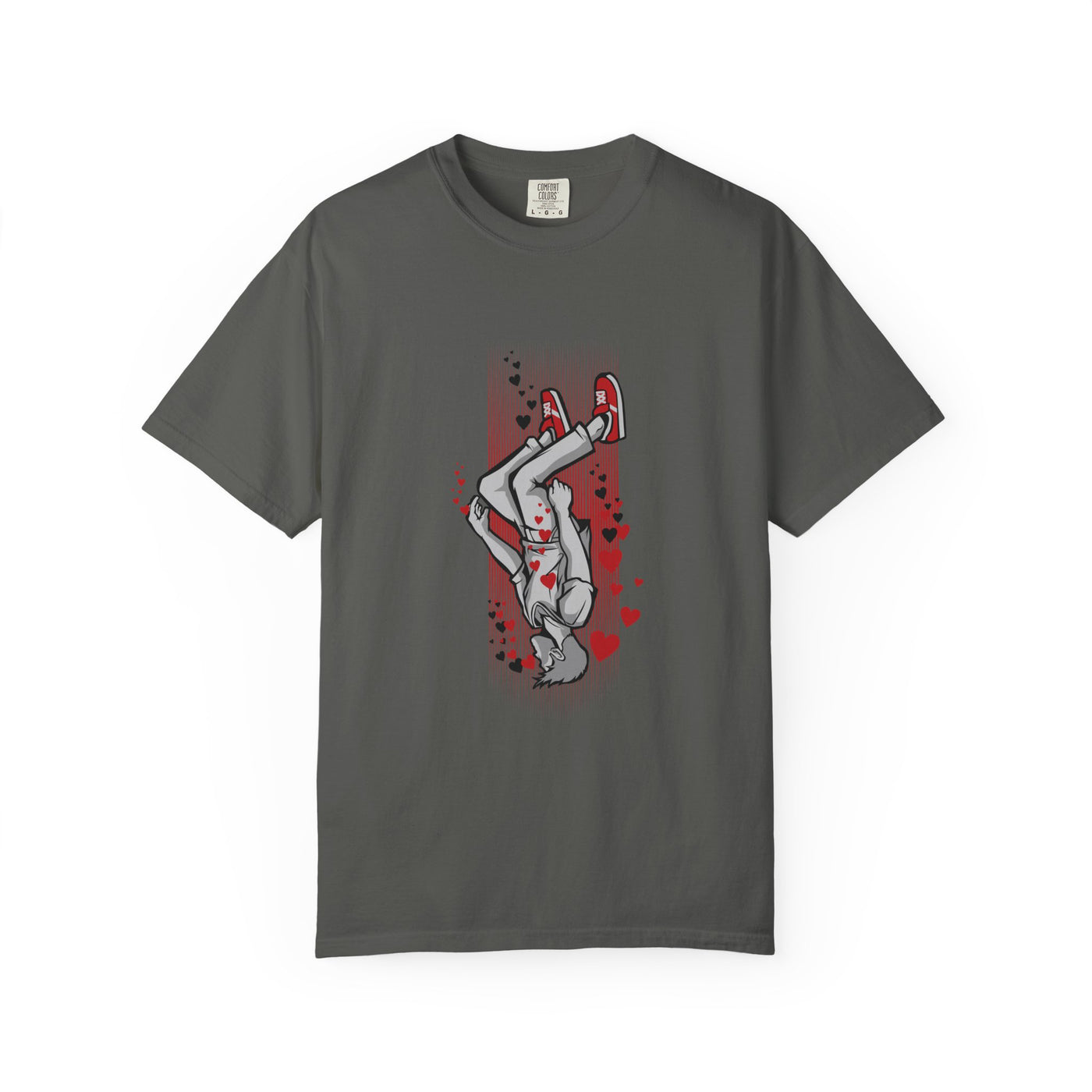 Upside Down Man with Hearts Valentines Style T-Shirt - Sinful Threads
