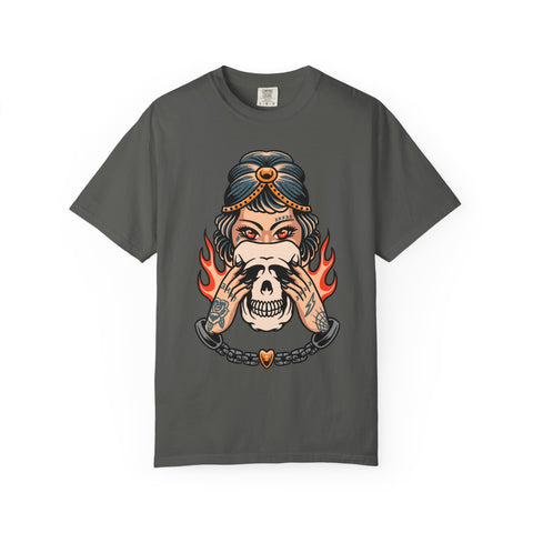 Traditional Tattoo Shirt - Fortune Teller Tee - Skull Graphic Top