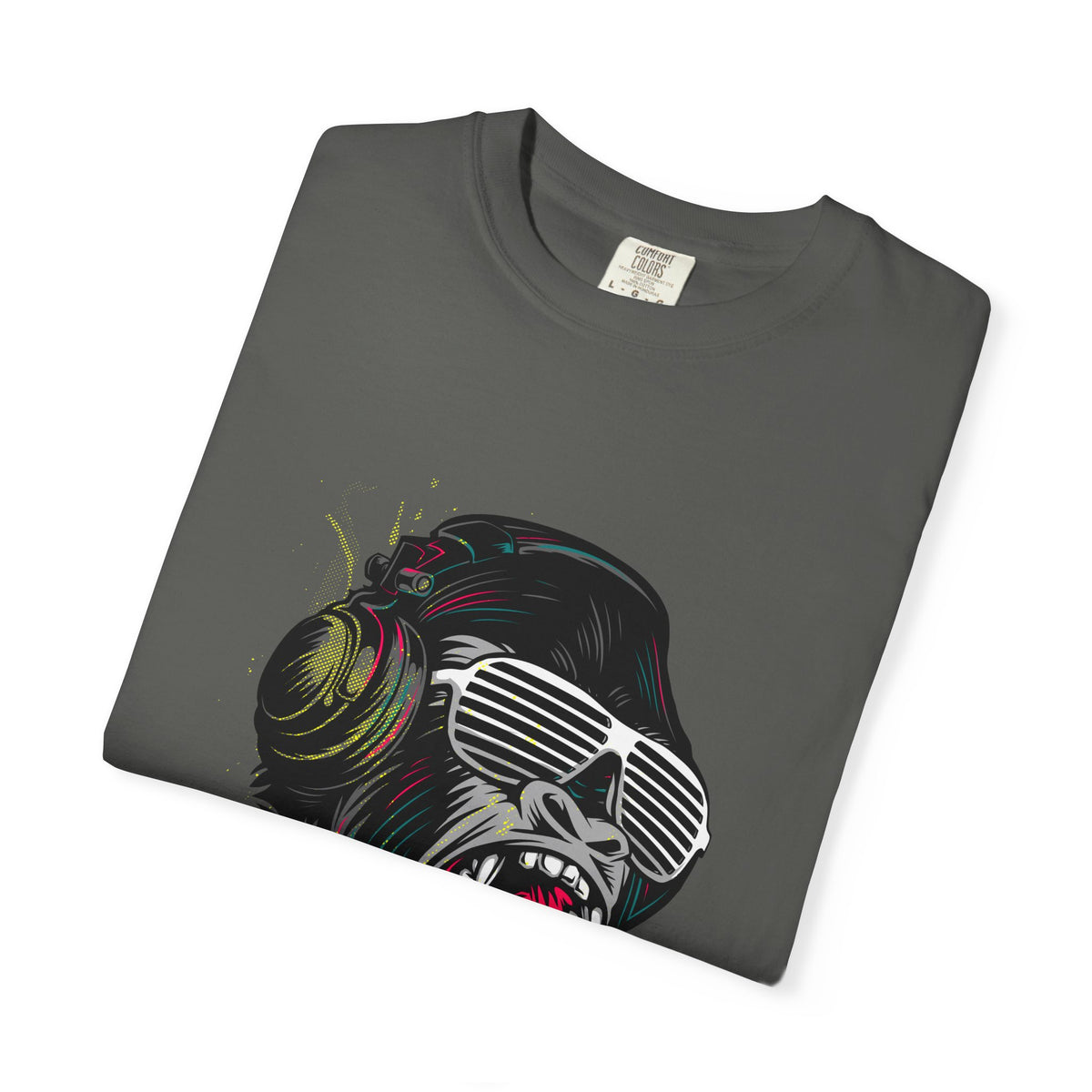 Angry Gorilla With Headphones And Glasses Design T-Shirt - Sinful Threads