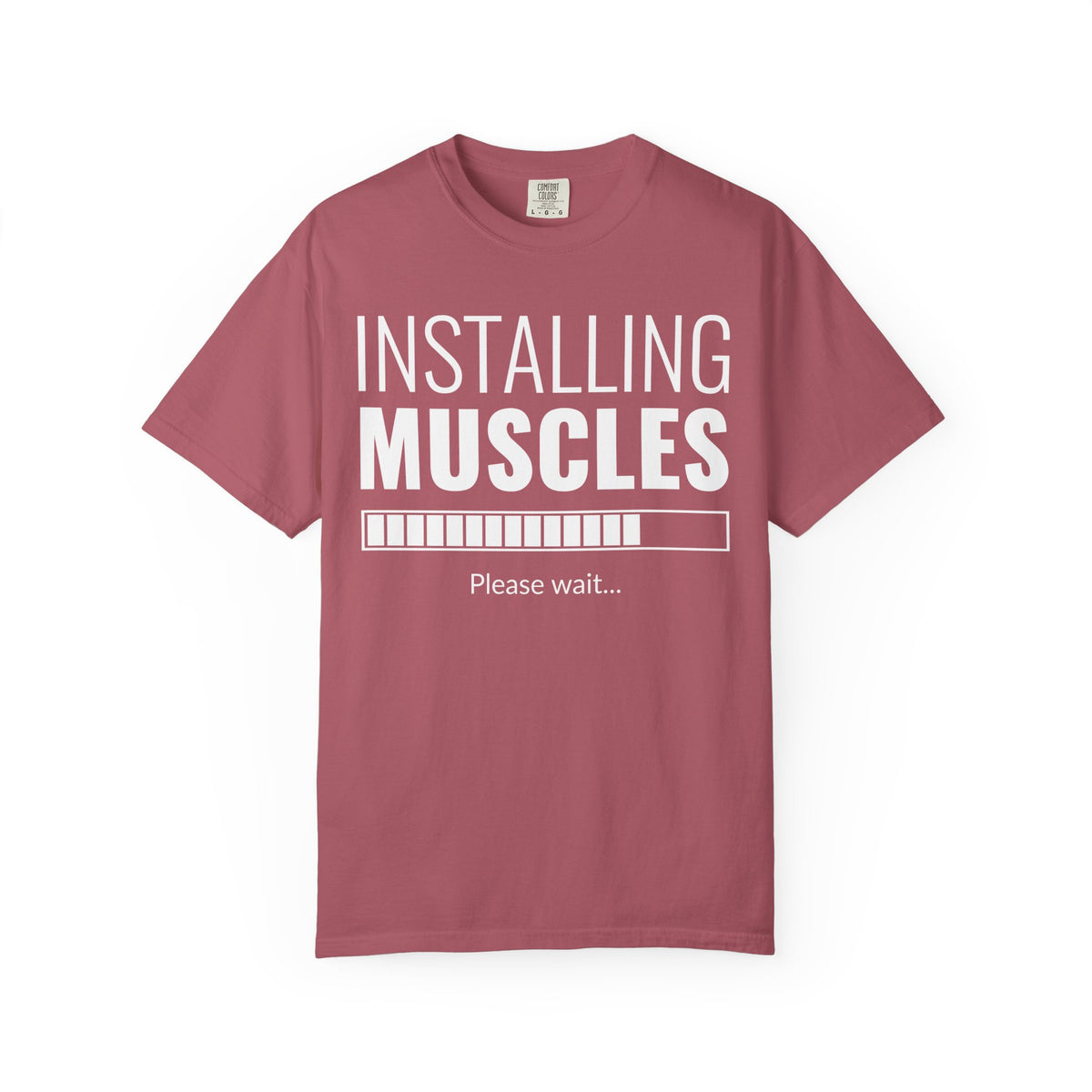 Installing Muscles Please Wait Funny Gym Fitness T-Shirt