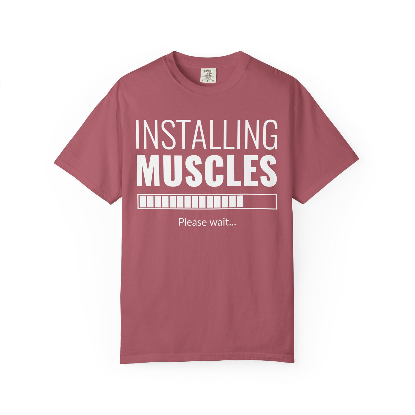 Installing Muscles Loading Bar T-Shirt - Funny Gym - Sinful Threads