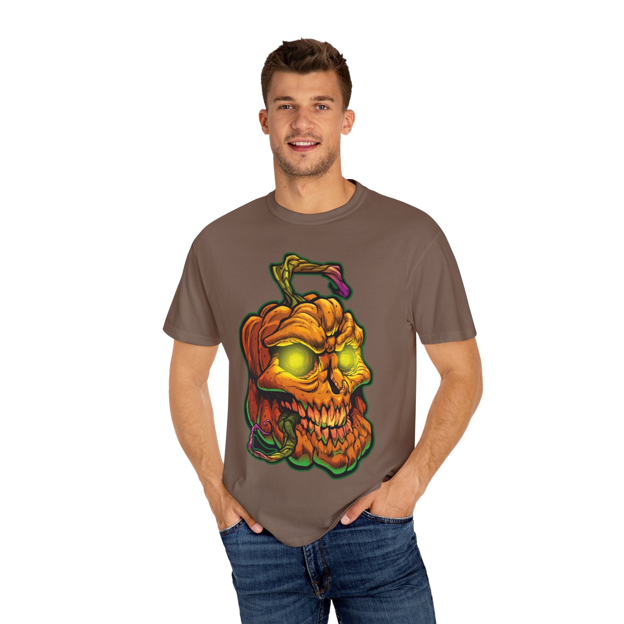 Pumpkin Skull Tee - Spooky Halloween Shirt for Horror Fans - Sinful Threads