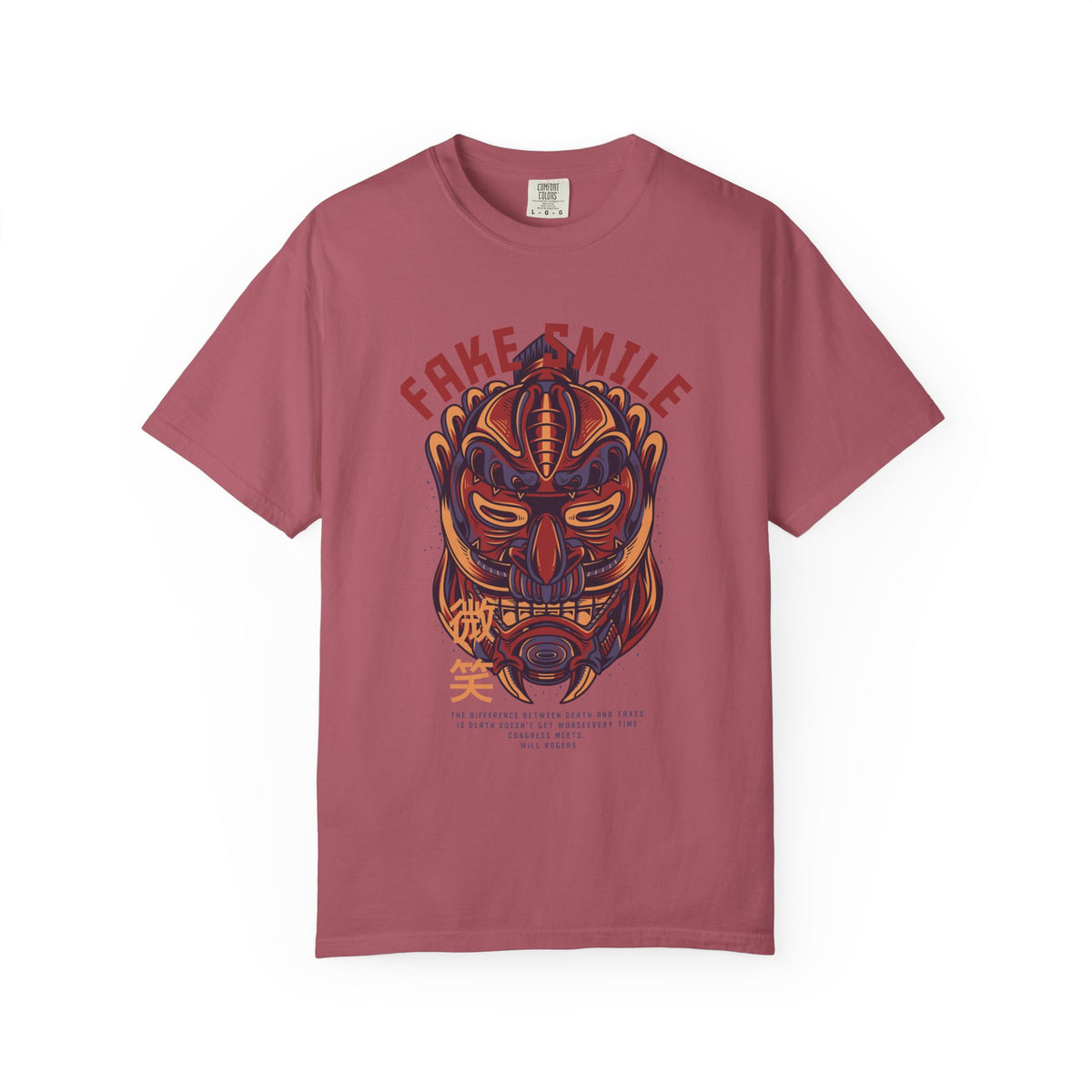 Fake Smile Japanese Mask Quote Art Design Graphic T-Shirt