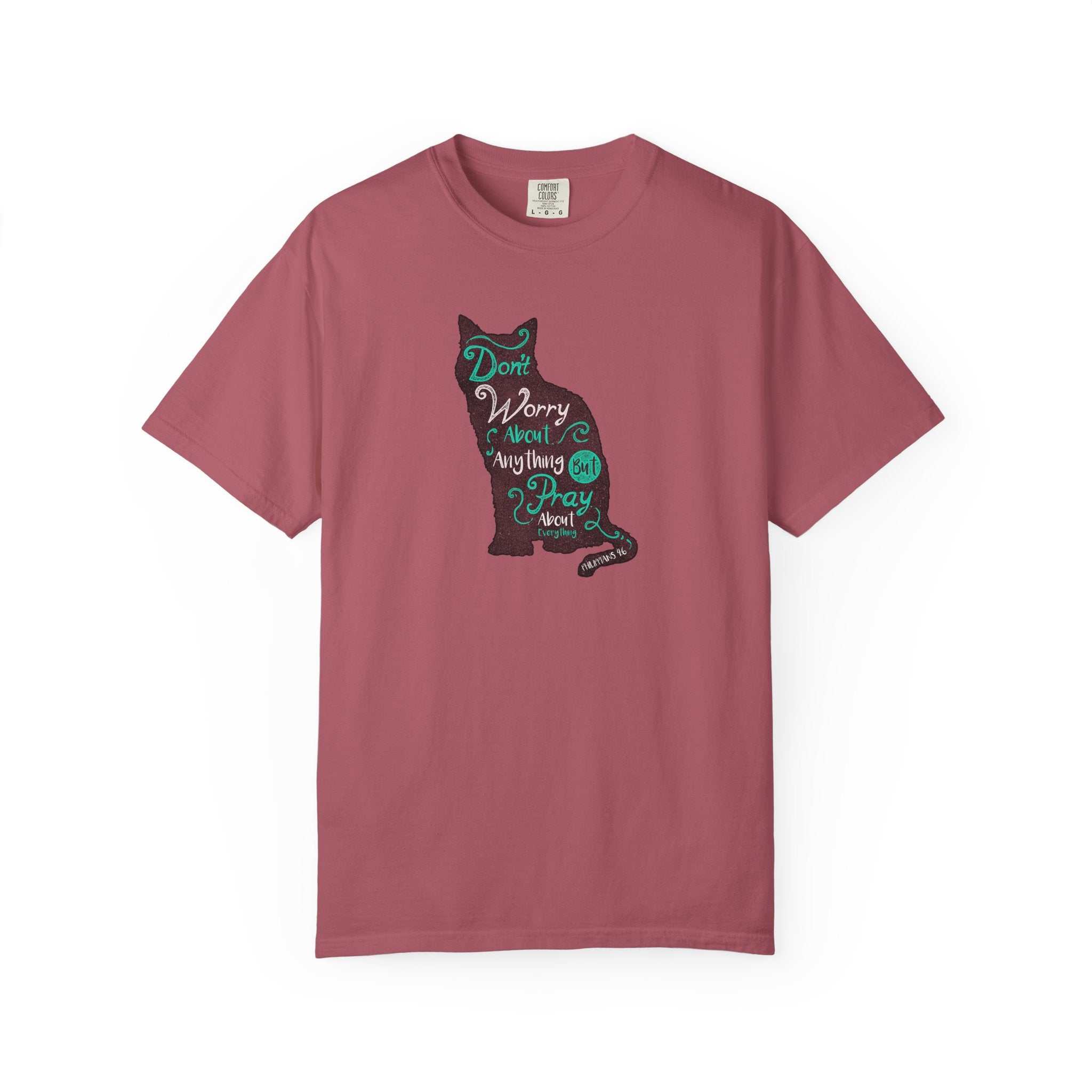 Don't Worry About Anything But Pray Christian Cat T-Shirt - Sinful Threads