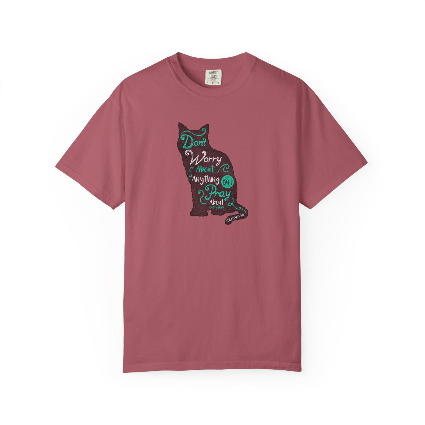 Don't Worry About Anything But Pray Christian Cat T-Shirt - Sinful Threads