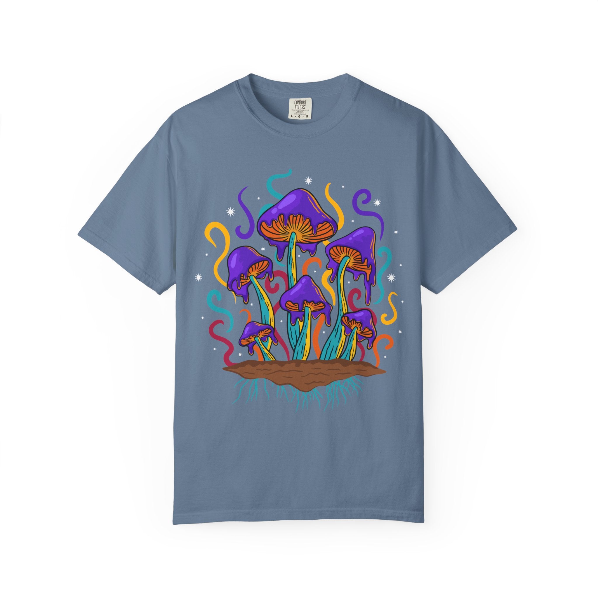 Psychedelic Mushroom Tee - Groovy Fungi Art Purple Gift - Sinful Threads
