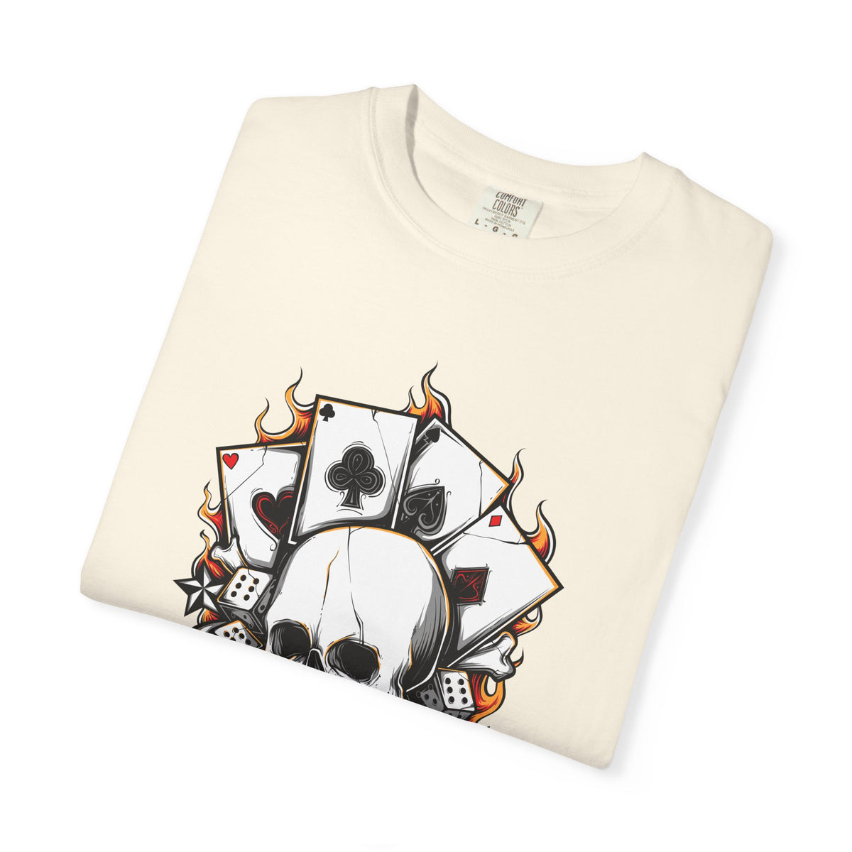Skull Playing Cards Dice Gambling Casino Design T-Shirt
