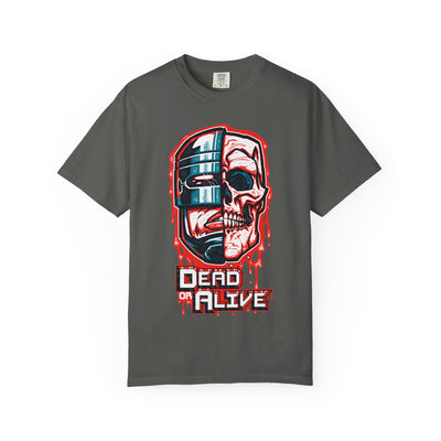 Robocop Dead or Alive Shirt with Robot Skull Design - Sinful Threads