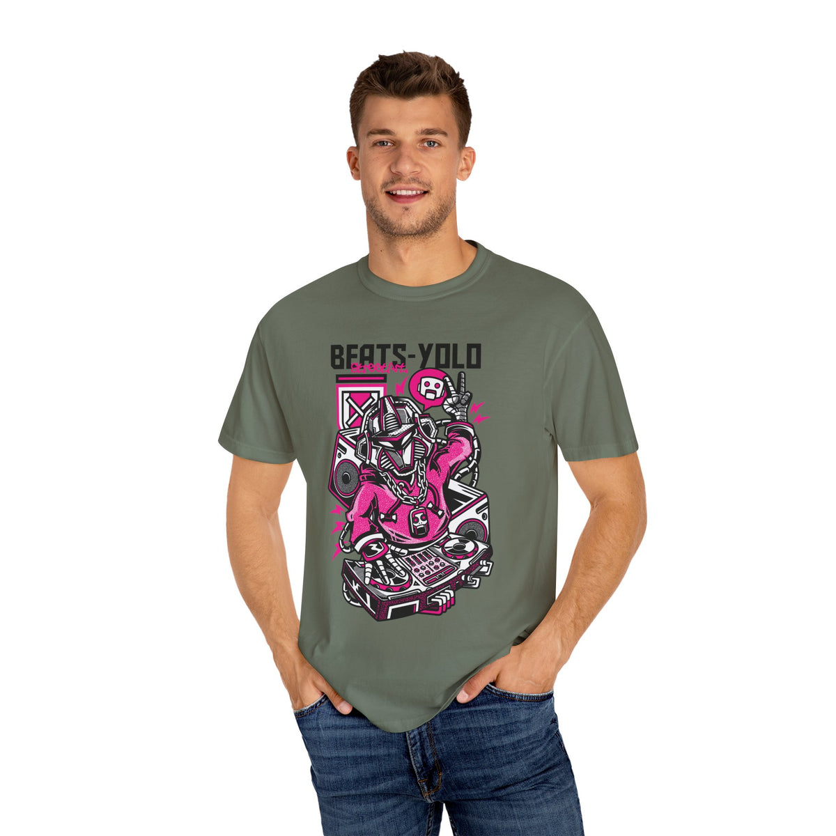 Beats YOLO DJ Robot On The Decks Music Art T-Shirt