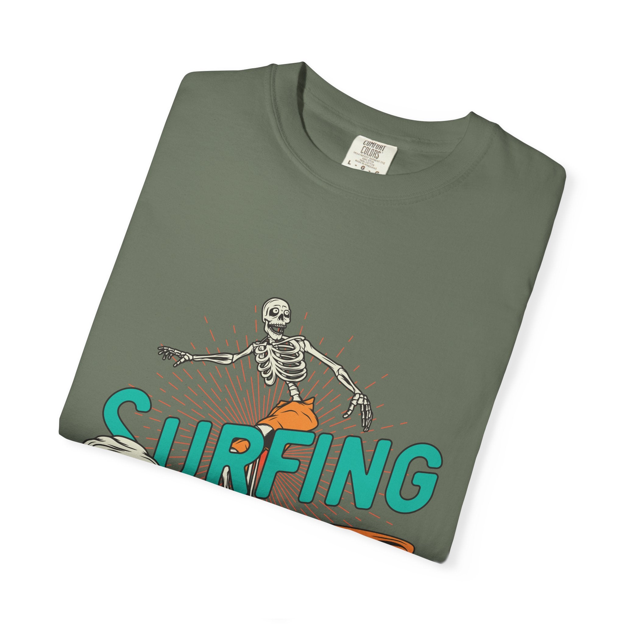 Surfing Skeleton Shirt - Funny Skeleton Tee - Retro Surf Gift - Sinful Threads