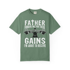 Father Forgive Gains Gym Shirt - Christian Humor Gift