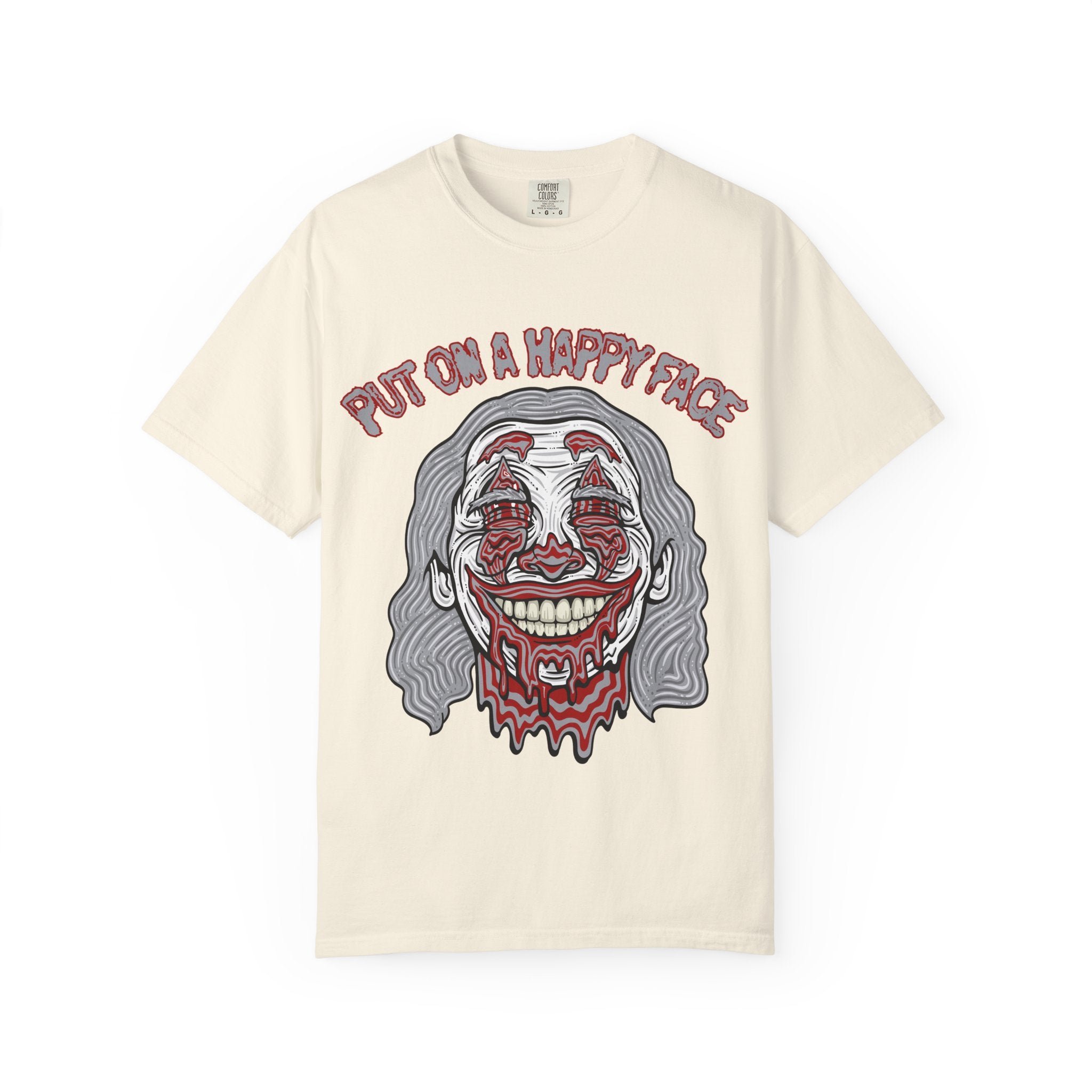 Trippy Clown Shirt - Put On Happy Face Psychedelic Tee Fun - Sinful Threads