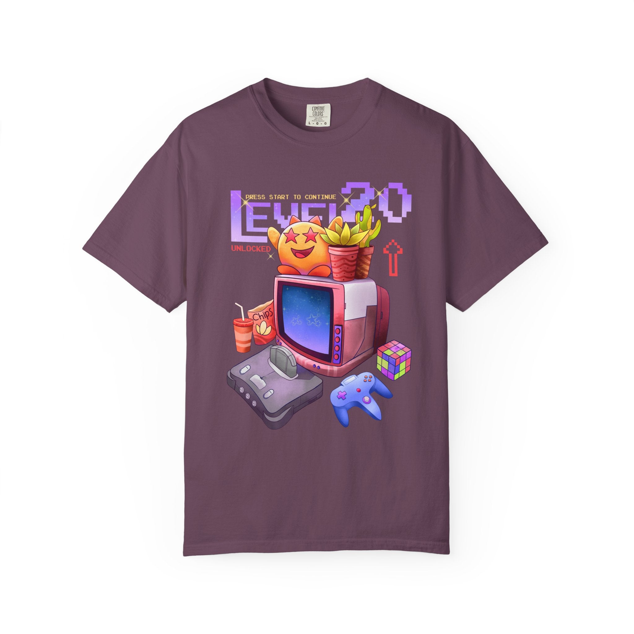 Retro Gaming Tee - Level 20 Pixel - 90s Birthday Gift - Sinful Threads