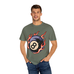 Billiards Player Shirt - Flaming Eight Ball - Pool Player Gift - Sinful Threads