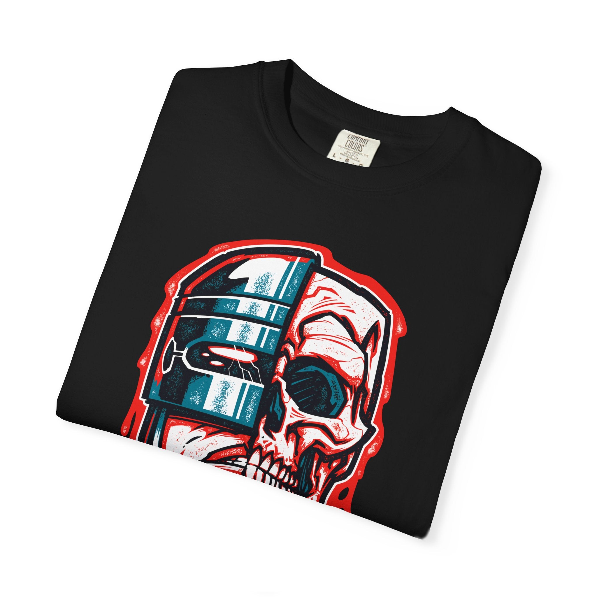 Robocop Dead or Alive Shirt with Robot Skull Design - Sinful Threads