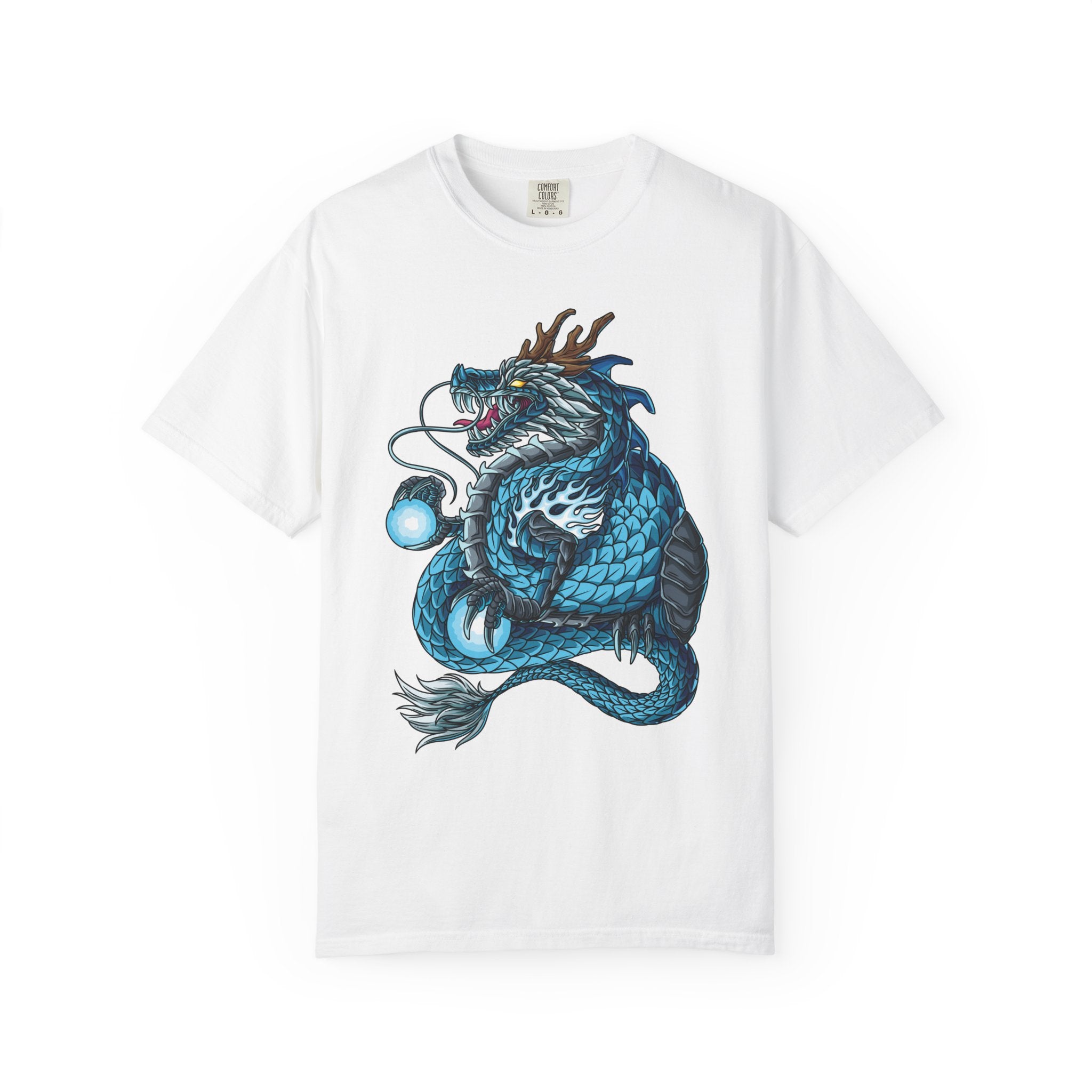 Eastern Dragon Tee - Blue Fantasy Mythical Creature Gift - Sinful Threads
