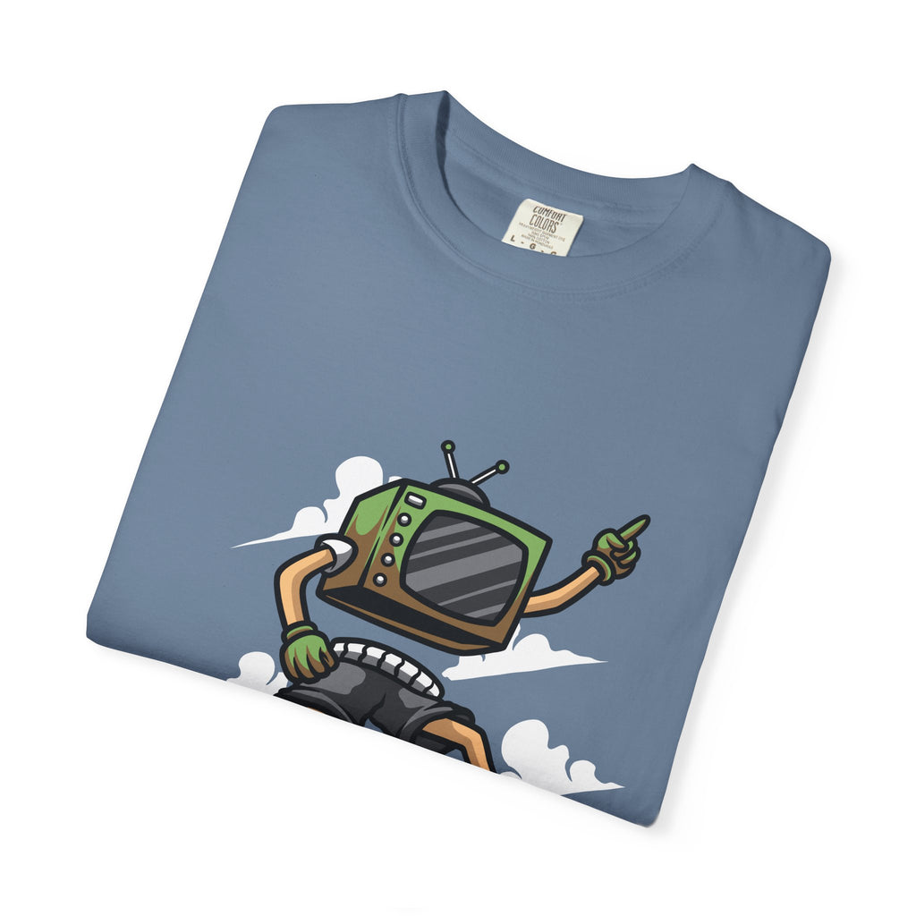 TV Head Skater Shirt - Retro Television Tee - Funny Geek Gift - Sinful Threads