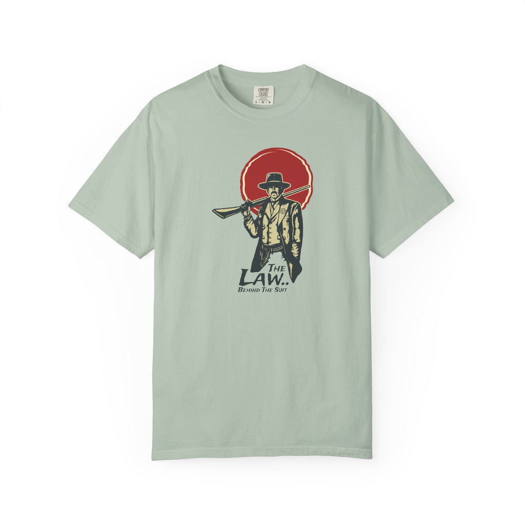 Sheriff Graphic Tee Law Behind Suit - Western Unisex - Sinful Threads