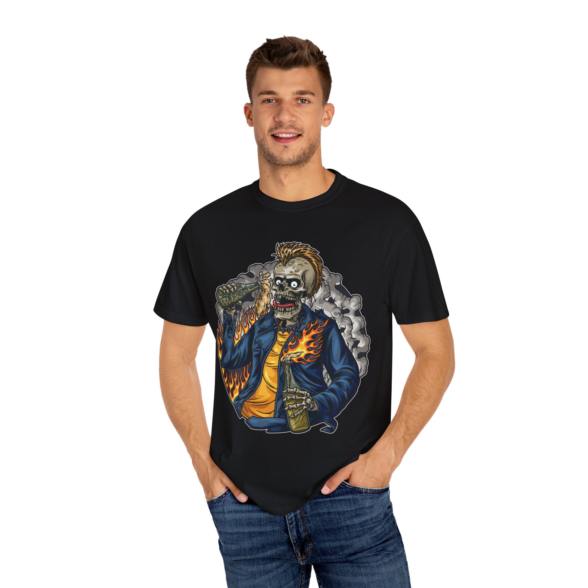 Punk Skull Shirt – Mohawk Skeleton Graphic Tee, Edgy Punk Rocker - Sinful Threads