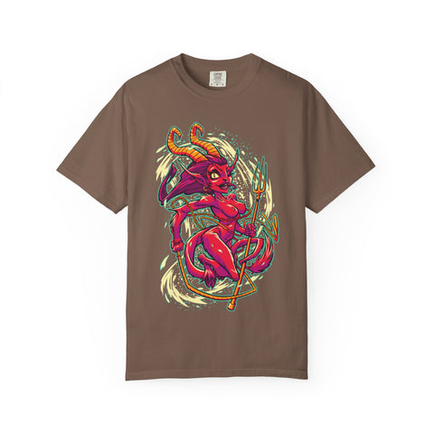 Female Krampus T-Shirt - Cute She Devil Cartoon Tee