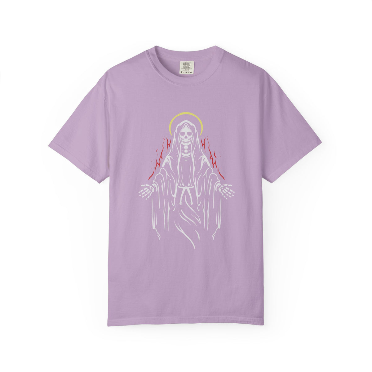 Angel of Death with Flames Unique Trendy Graphic T-Shirt - Sinful Threads