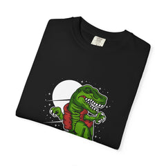 T-Rex Dinosaur on Snowboard Winter Sports Graphic T-Shirt