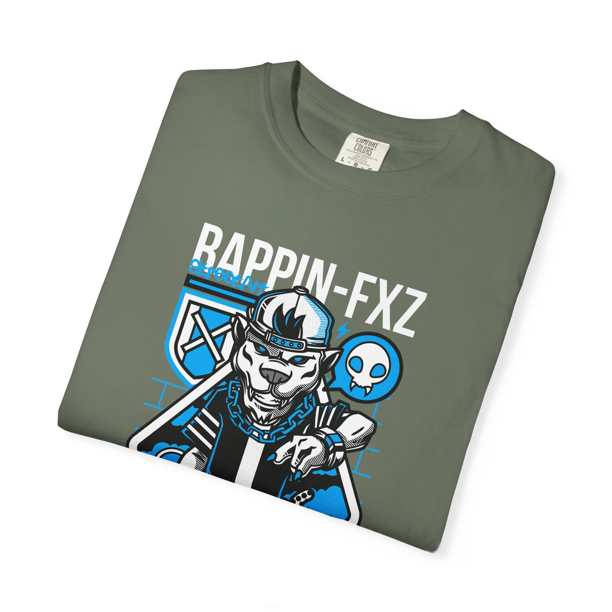 Gangster Wolf with Microphone Urban Art Drawing T-Shirt