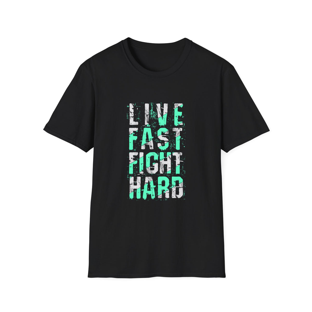 Live Fast Fight Hard Motivational Sports Tee - Action Mindset