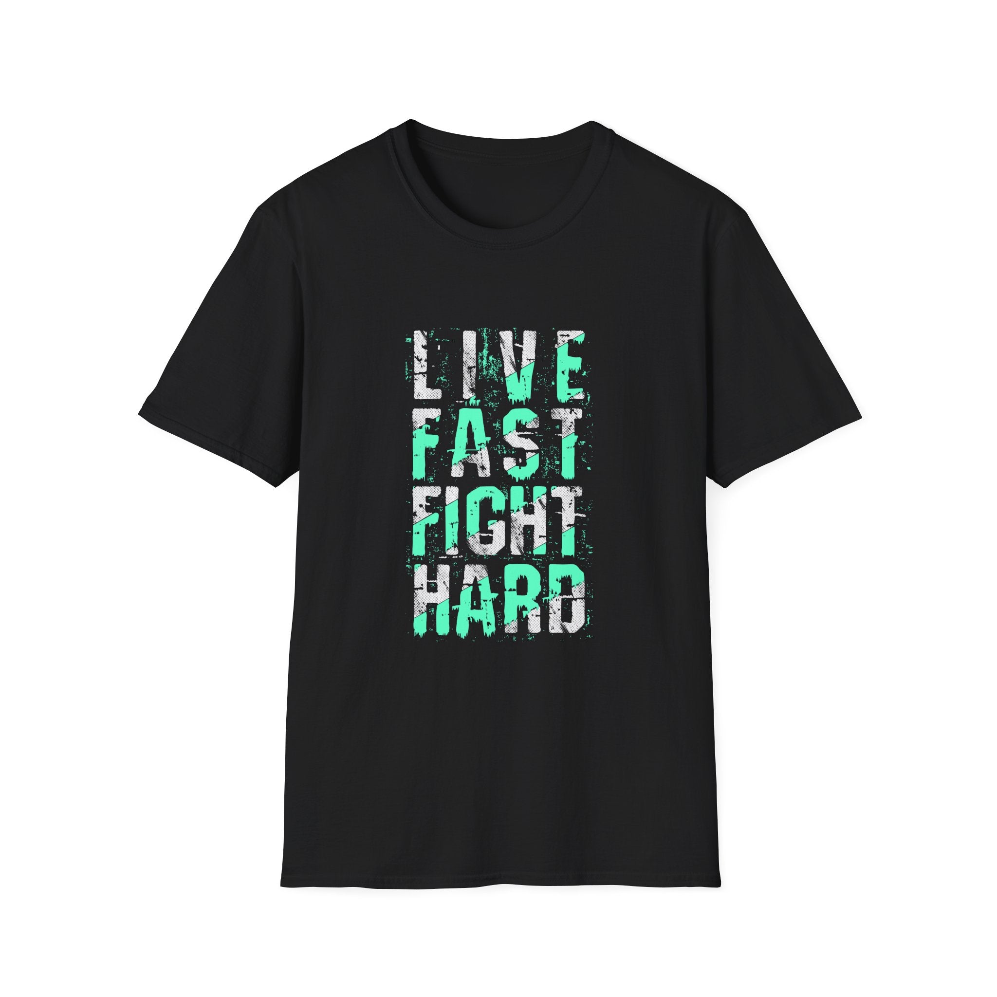 Live Fast Fight Hard Motivational Sports Tee - Action Mindset - Sinful Threads