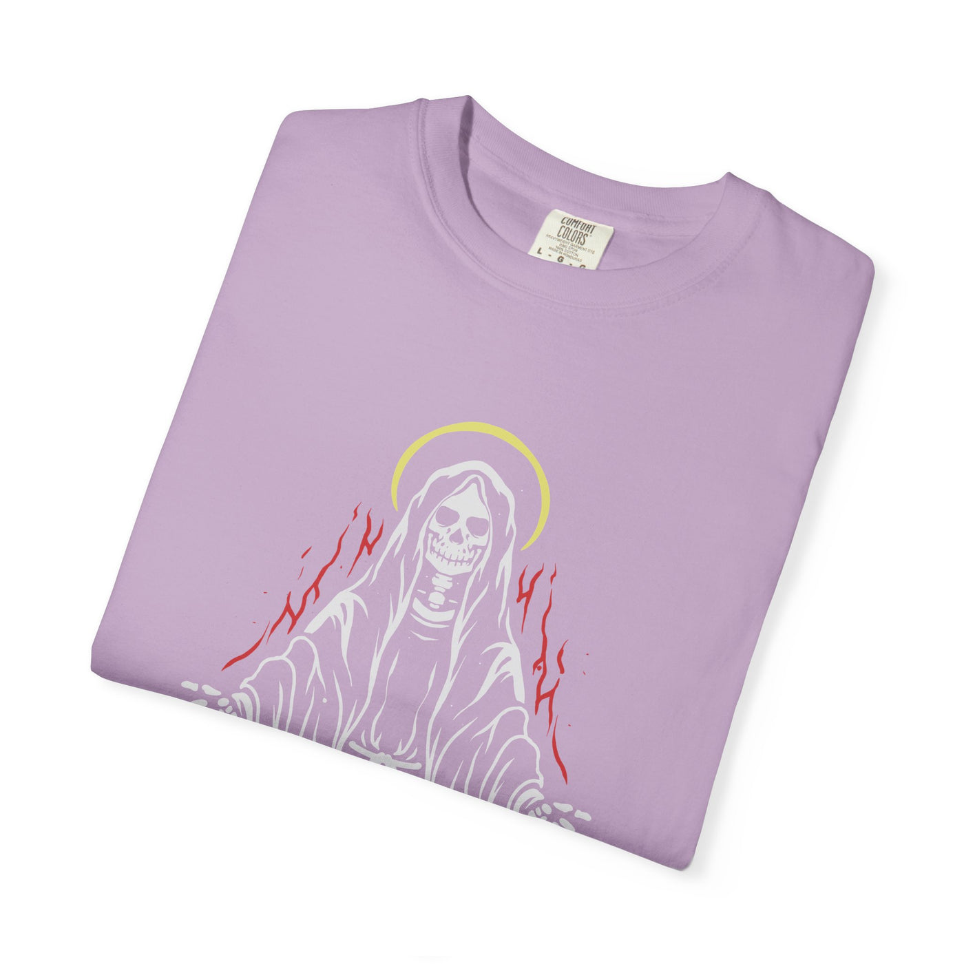 Angel of Death with Flames Unique Trendy Graphic T-Shirt - Sinful Threads