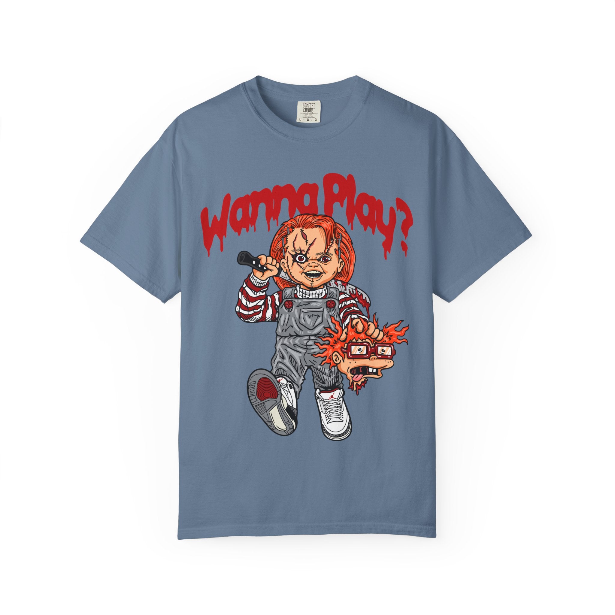 Chucky Doll Shirt - Wanna Play Horror Tee for Movie Fans - Sinful Threads
