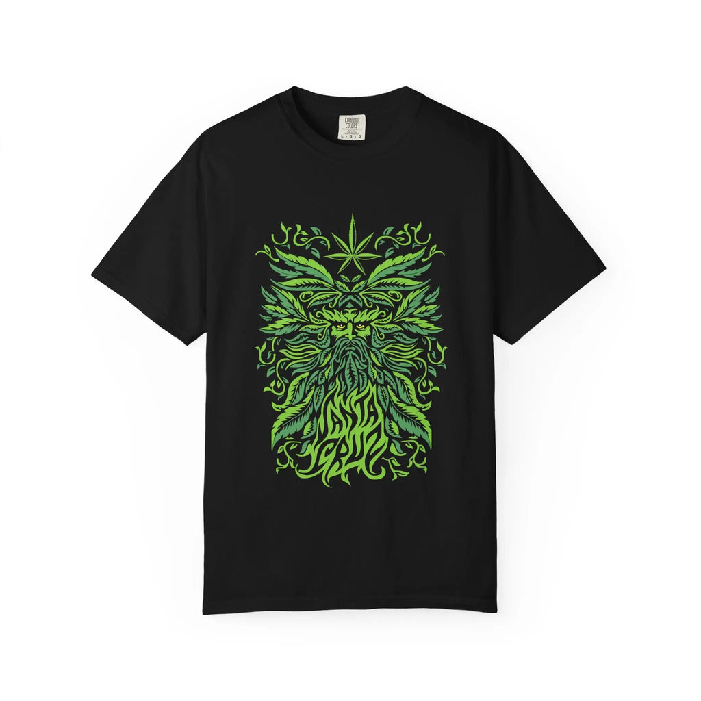 Santa Cruz Tee - Green Man Festival Cannabis Leaf Art - Sinful Threads