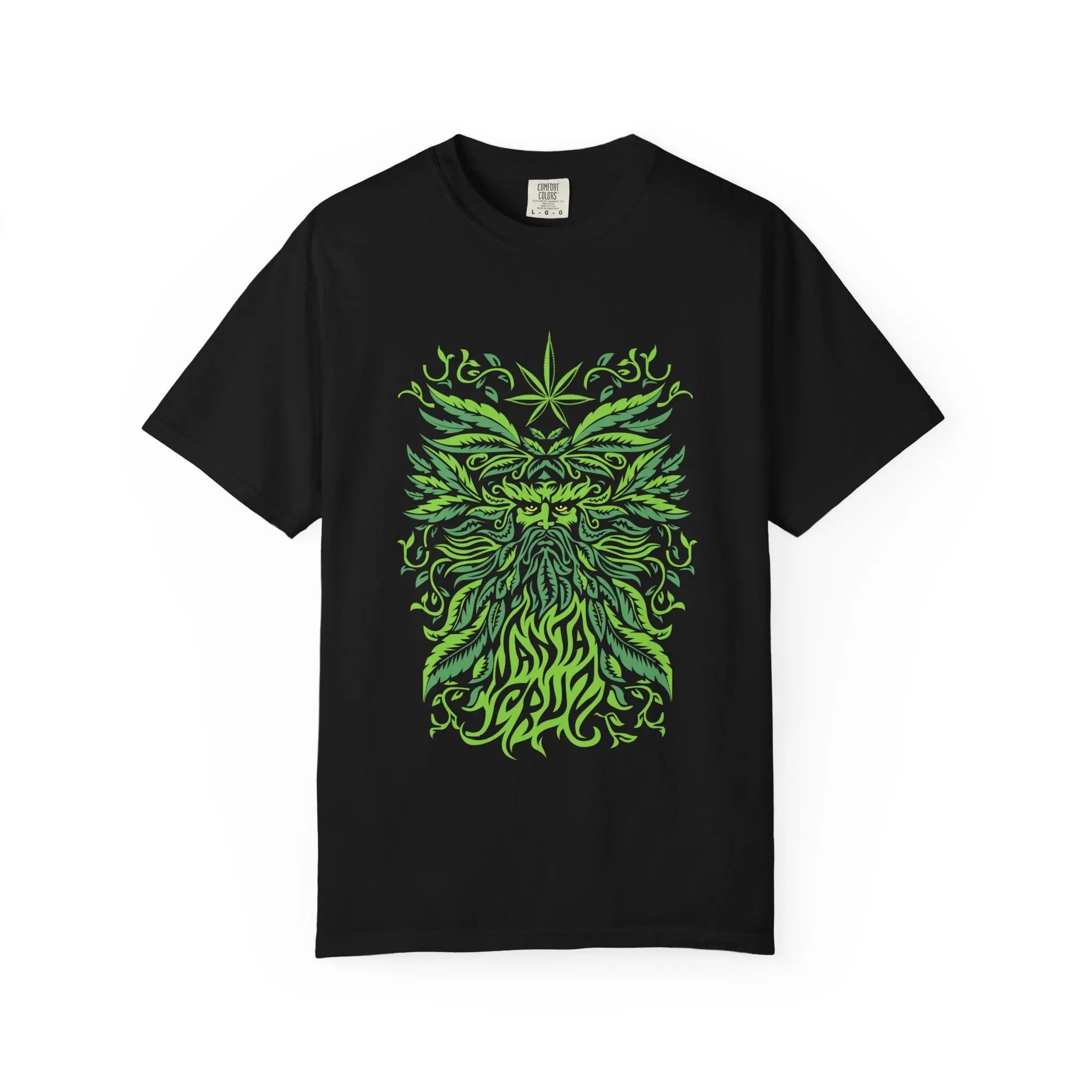 Santa Cruz Tee - Green Man Festival Cannabis Leaf Art - Sinful Threads