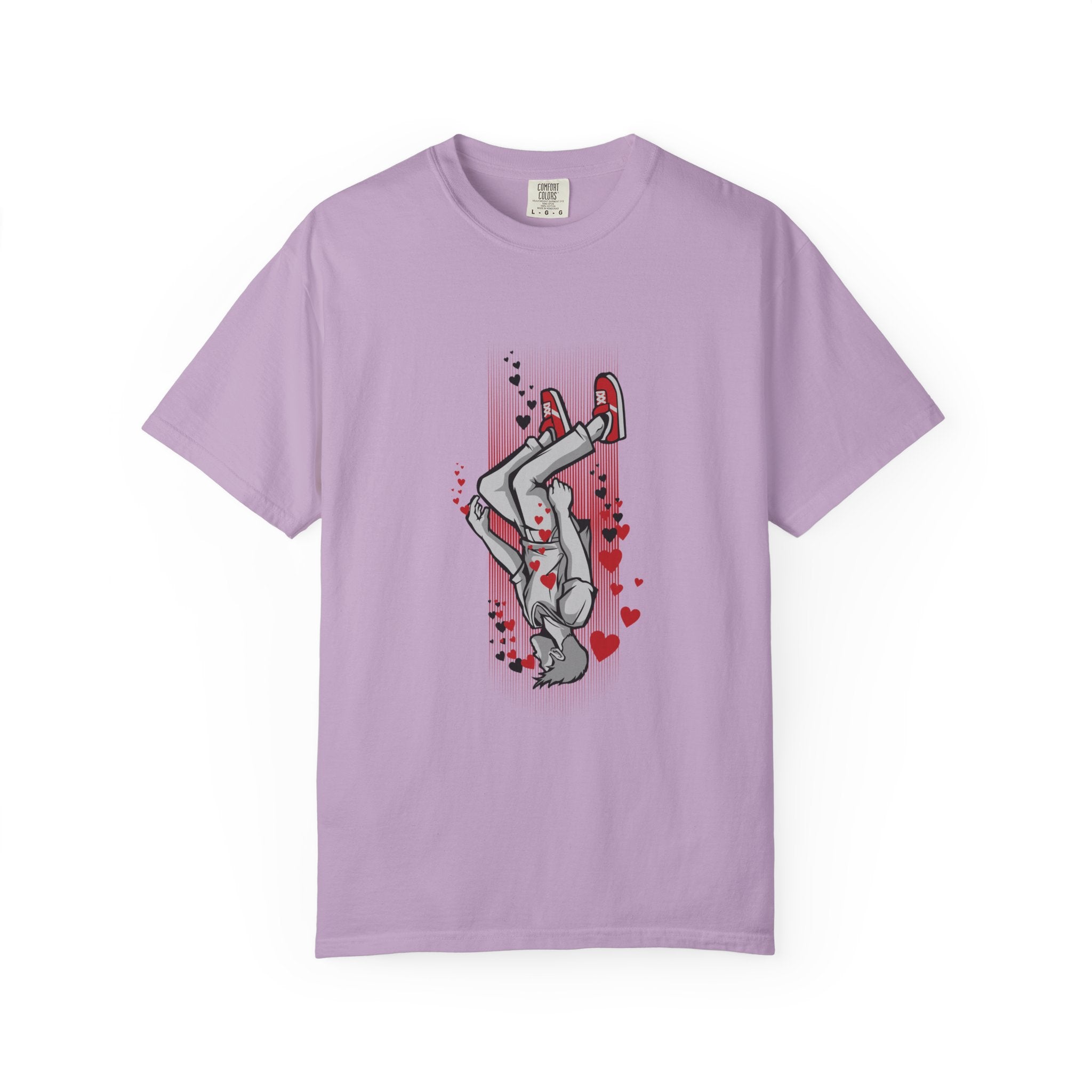 Upside Down Man with Hearts Valentines Style T-Shirt - Sinful Threads
