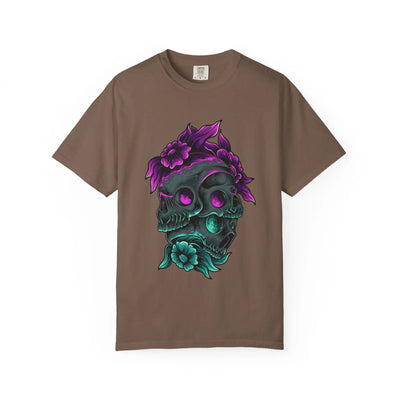 Floral Skull Gothic Tee Dark Art Alternative Fashion - Sinful Threads