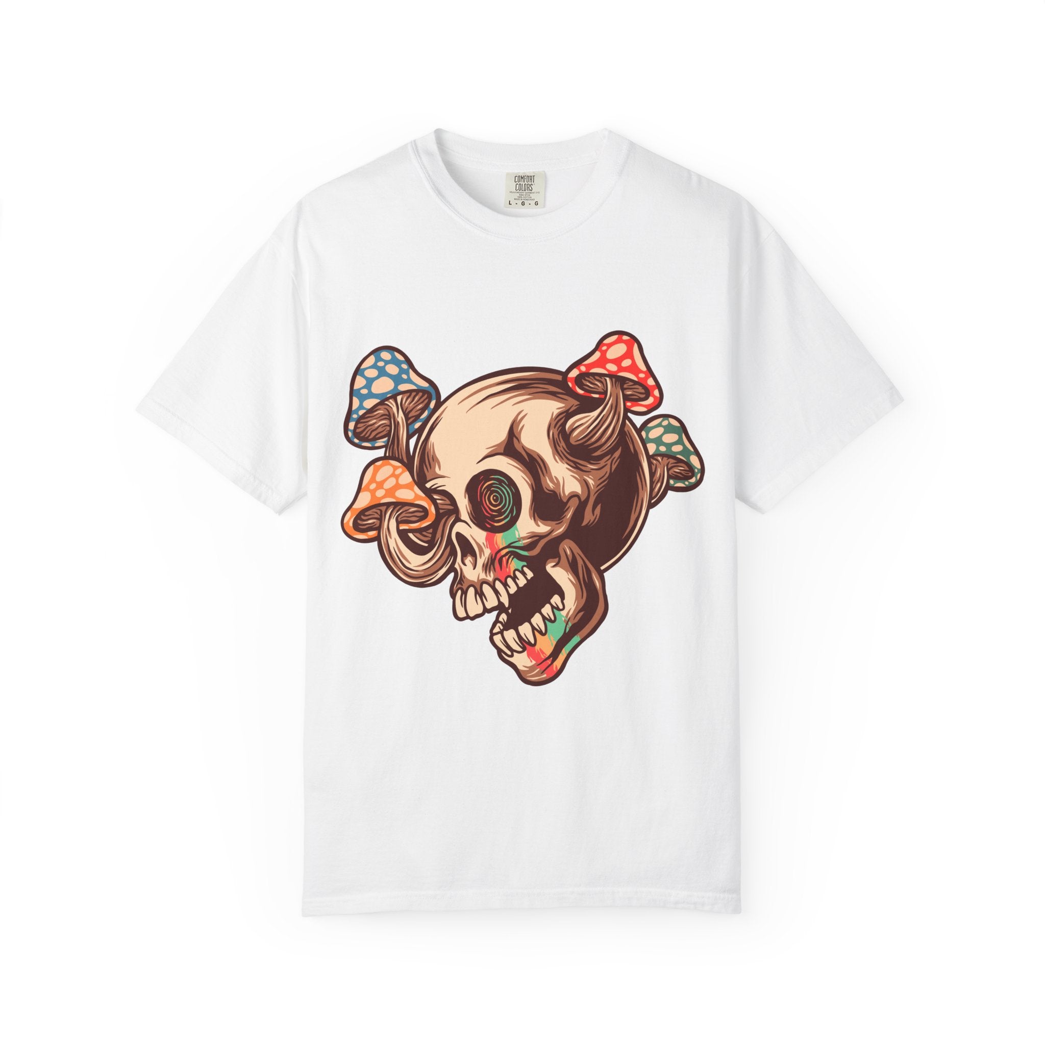 Skull Mushroom Tee - Trippy Psychedelic Graphic Gift - Sinful Threads