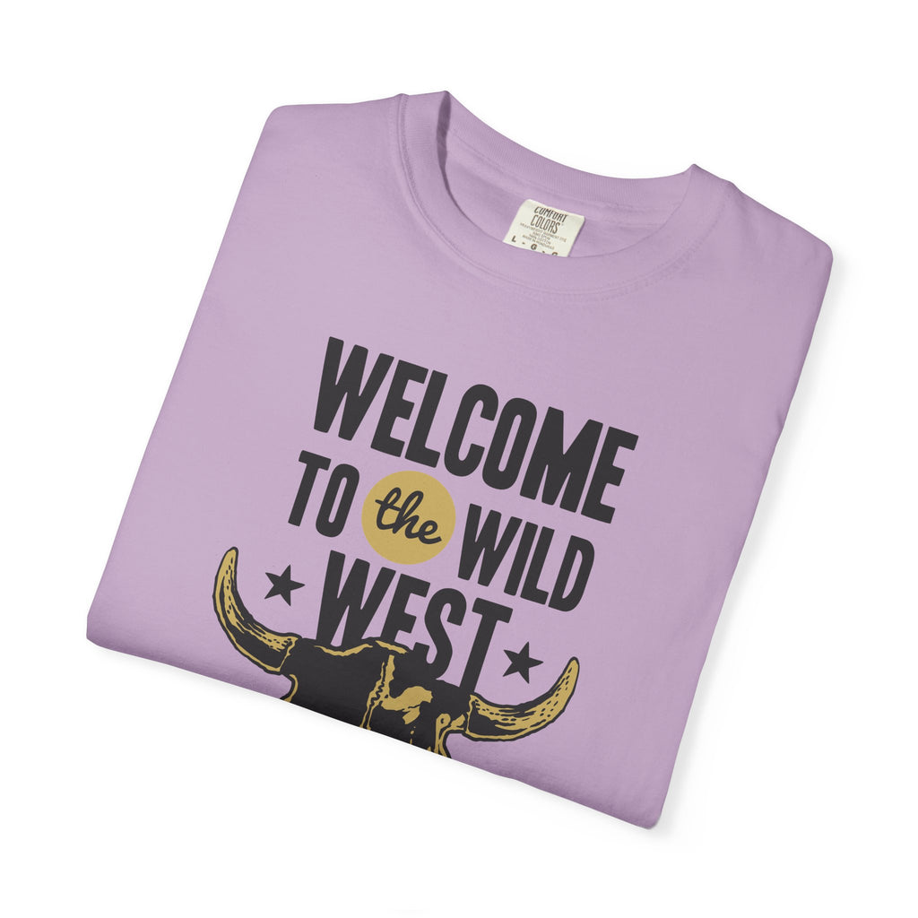 Welcome To The Wild West Graphic Design Bull T-Shirt - Sinful Threads