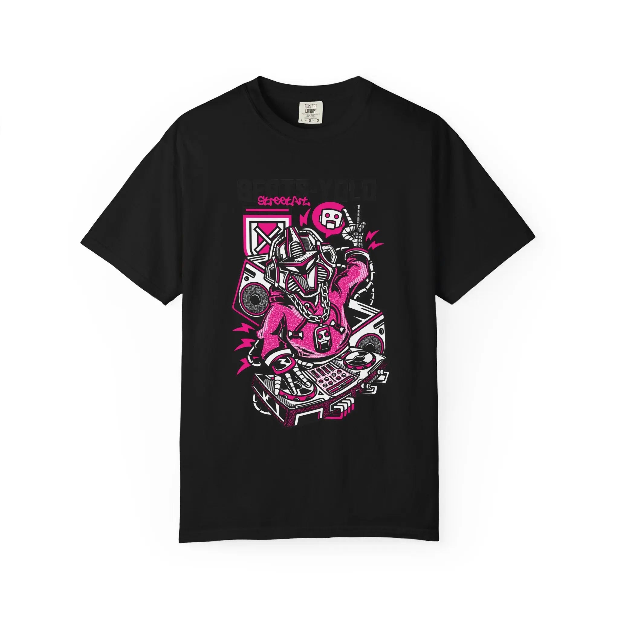 Beats YOLO DJ Robot On The Decks Music Art T-Shirt - Sinful Threads