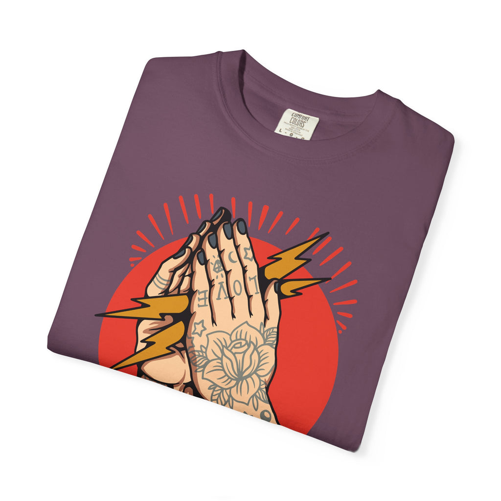 Praying Hands Shirt - Traditional Flash Art Tee - Tattoo Gift - Sinful Threads