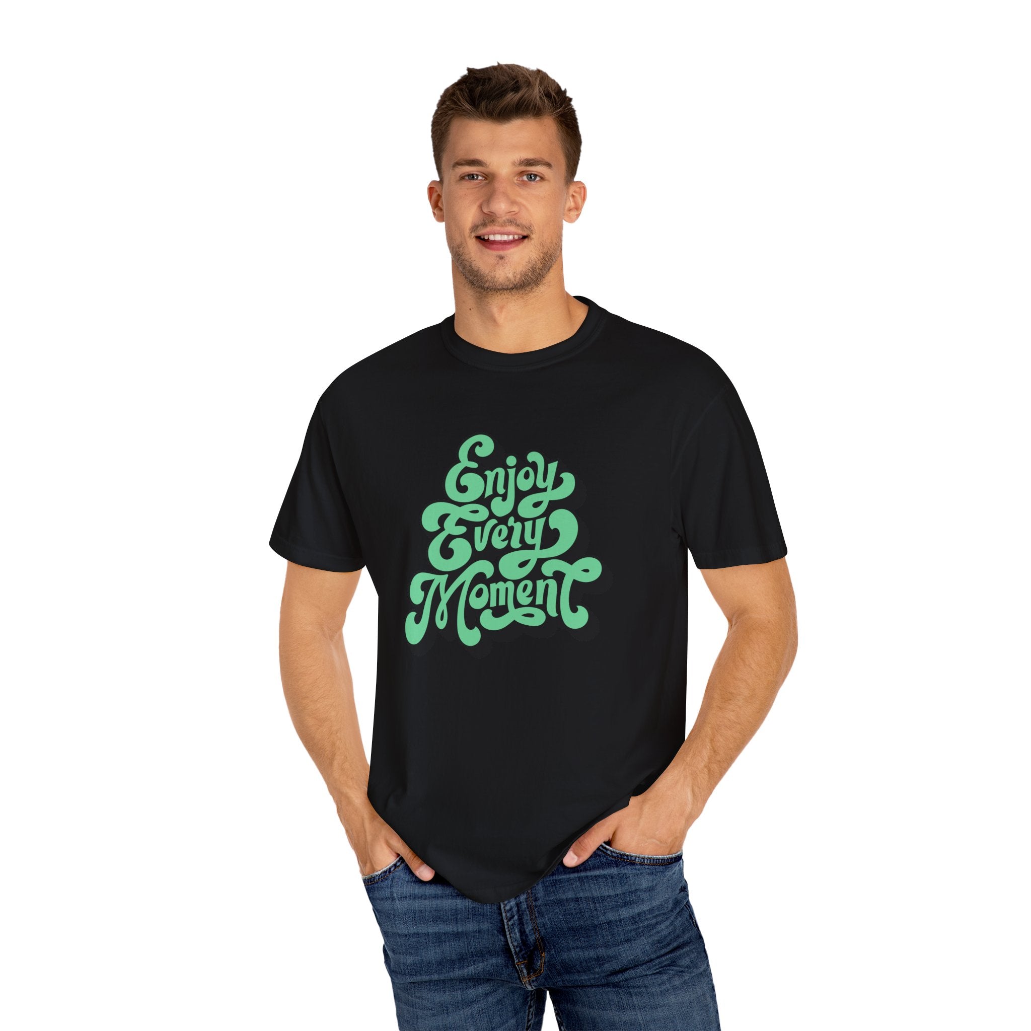 Groovy Graphic Tee - Enjoy Every Moment - Positive Vibe Gift - Sinful Threads