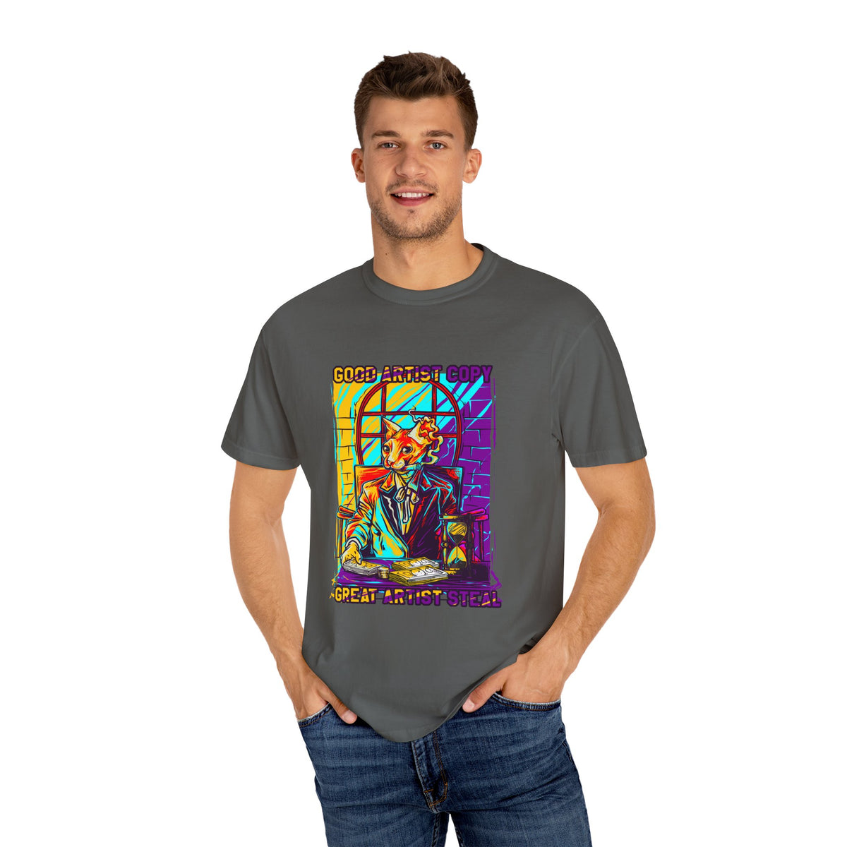 Good Artist Copy Great Artist Steal Funny Cat T-Shirt