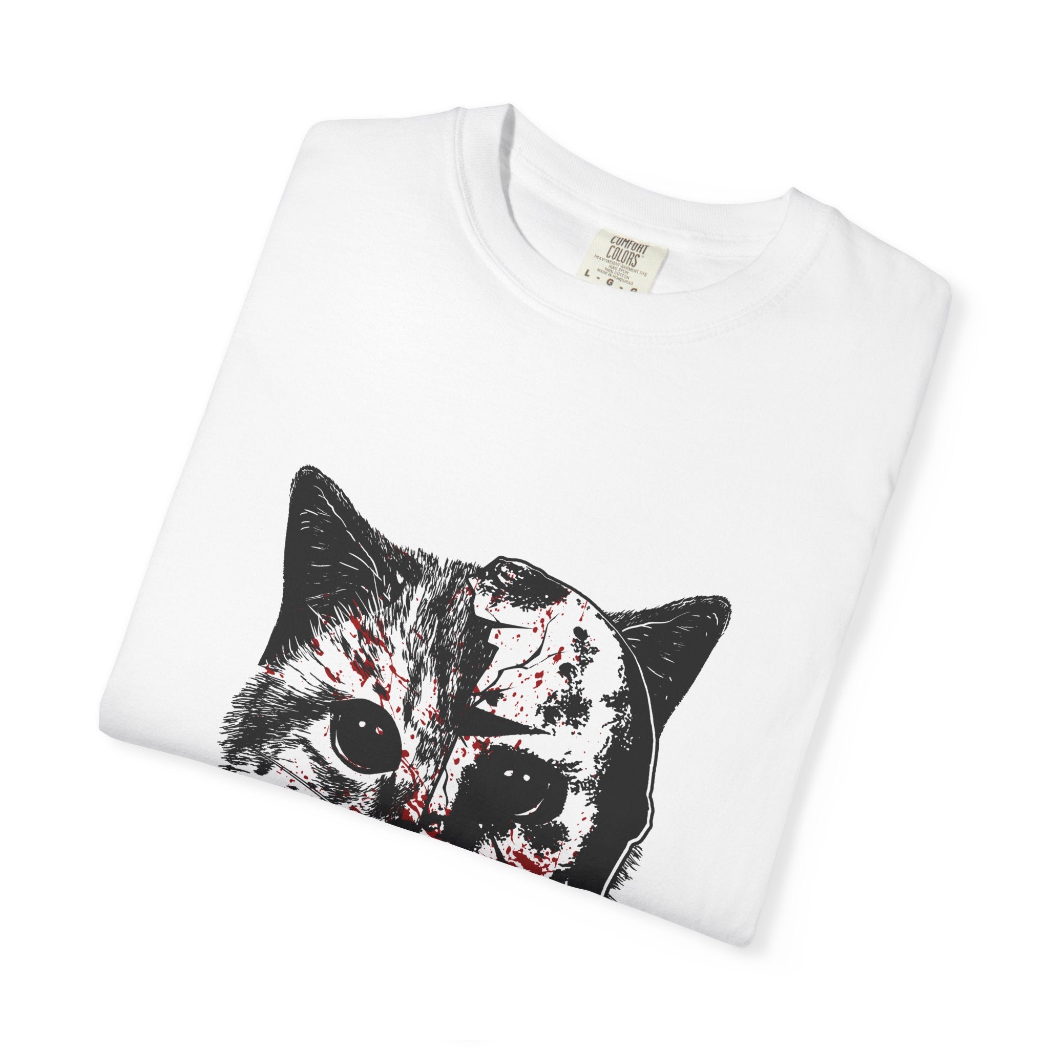 Horror Cat Tee - Spooky Jason Kitty - Friday 13th Shirt - Sinful Threads