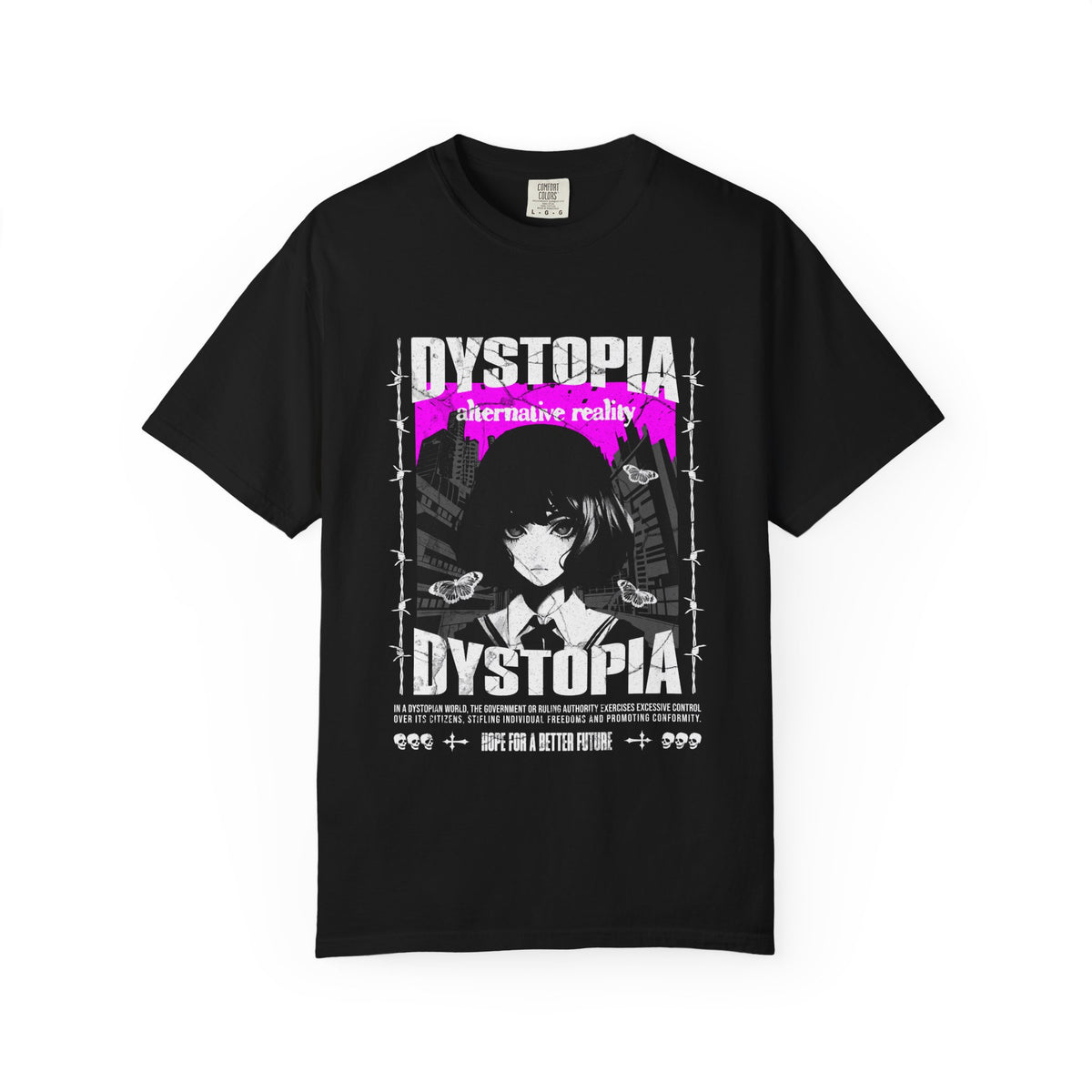 Dark Academia Tee - Urban Grunge Anime Girl Aesthetic