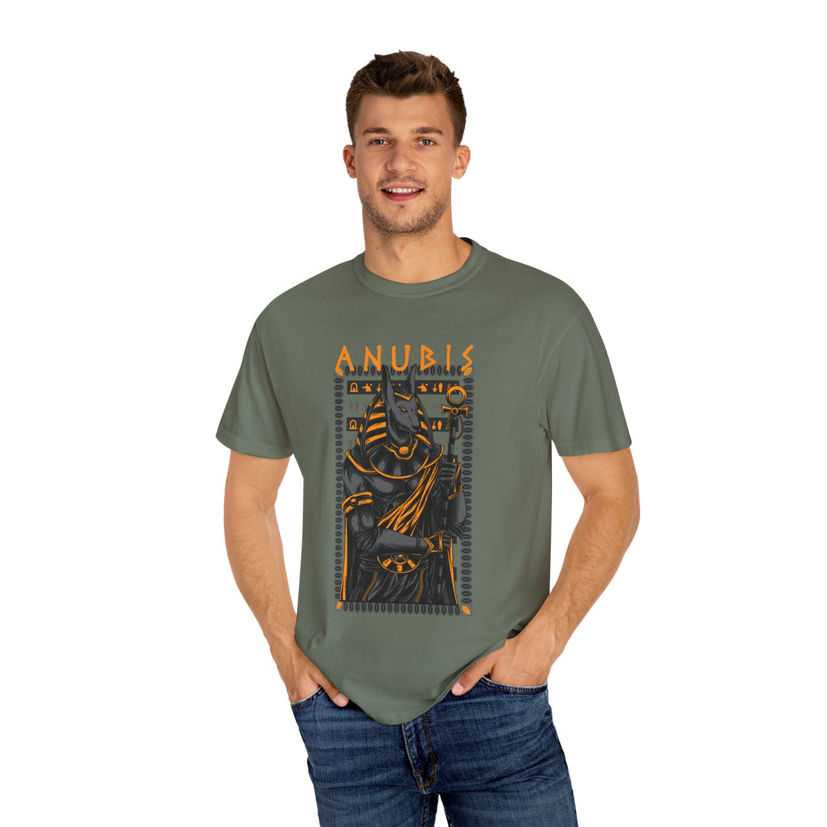Egyptian Warrior Anubis Graphic Print T-Shirt