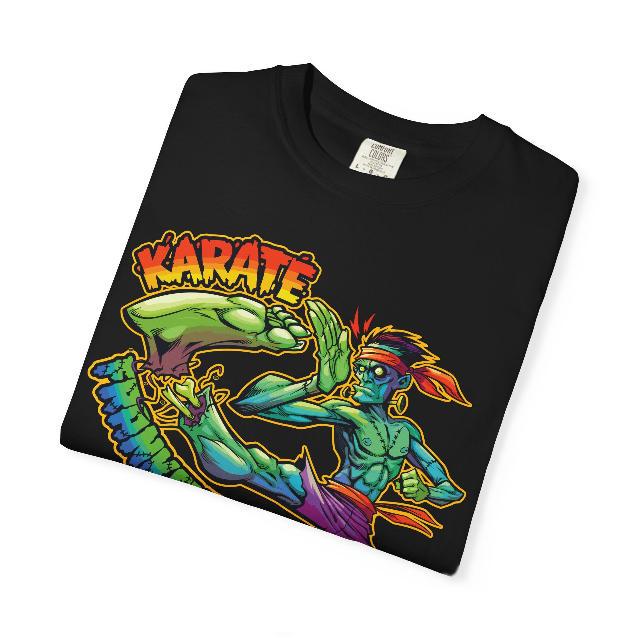 Karate Frankenstein Shirt - Monster Martial Arts Tee for Horror Fans - Sinful Threads