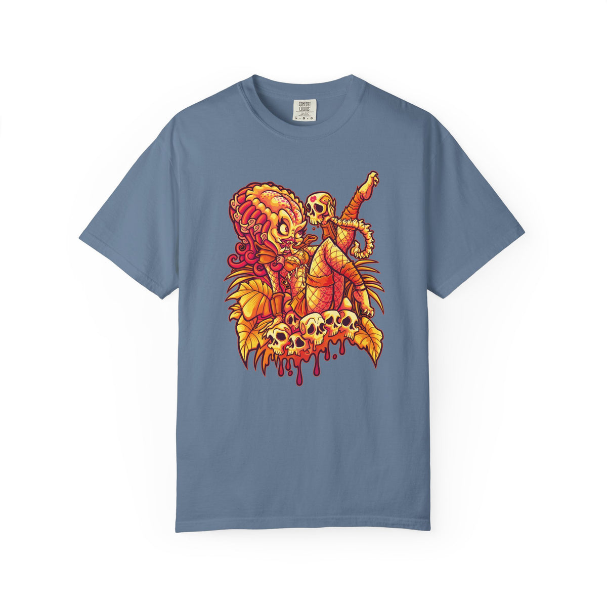 Alien Hunter Cartoon Tee - Cute She Predator Graphic Shirt