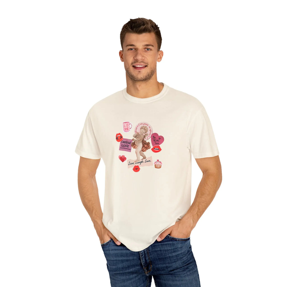 Romantic Graphic Cupid Love Quotes Valentine T-Shirt - Sinful Threads
